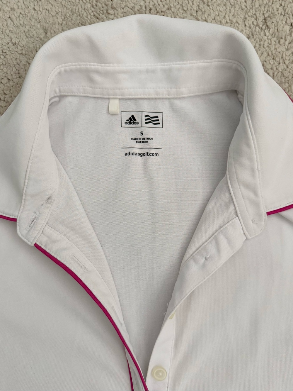 Adidas White Golf Shirt Size Small - Picture 5 of 14